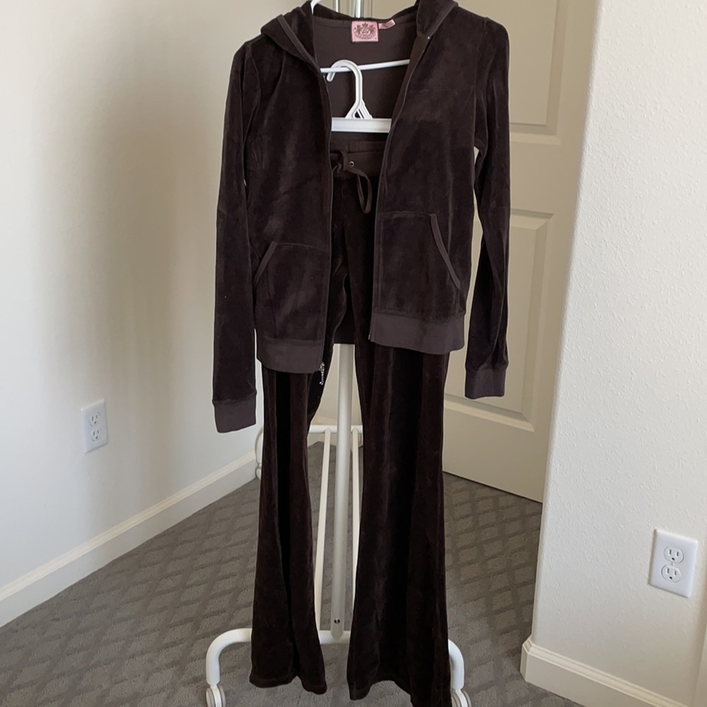 Juicy Couture Velour Sweatsuit Chocolate Brown